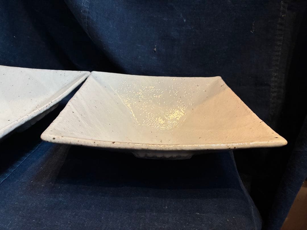 岩谷窯 山本教行 民藝 地釉角皿2枚 傷無し 20