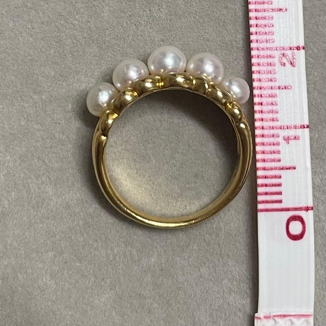 K18 ゴールド パール リング 指輪 6.0g 約11号