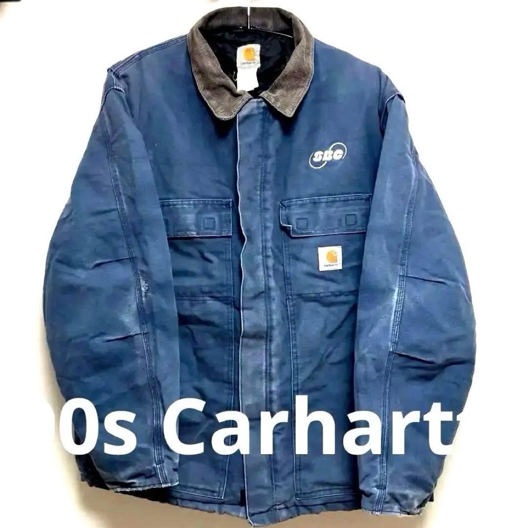 希少】カーハート 企業ロゴ ダックジャケット ネイビー