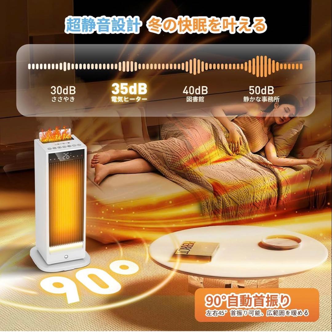 最新 セラミックヒーター 加湿機能付 人感センサー 省エネ 速暖 夏冬兼用