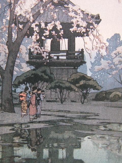 吉田博、【鐘樓】、希少な額装用画集より、美品、日本人画家、新品額装