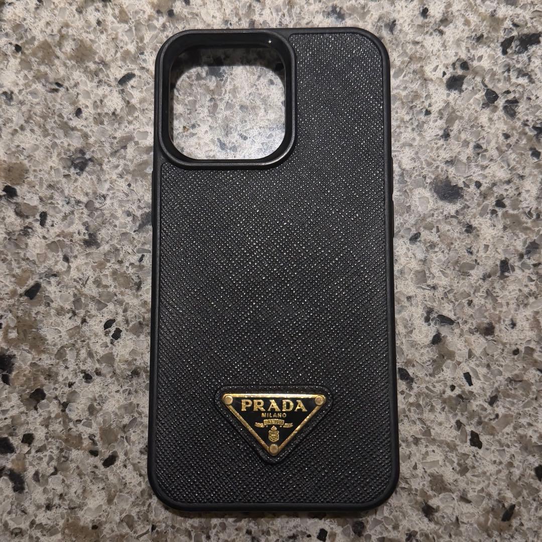 PRADA iPhone13proケース Prada Saffiano Metal iPhone 13 Pro Max Case Black 1763601