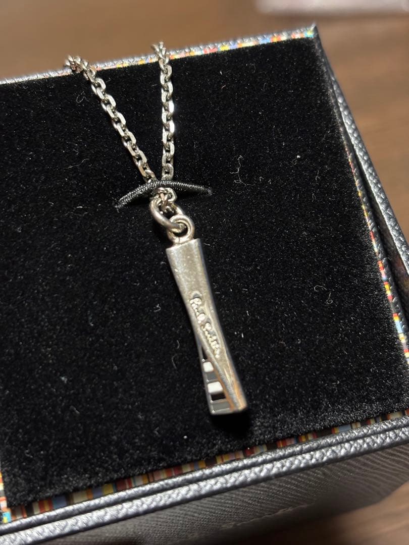 美品】ポールスミス ツイストネックレス マルチエポ 箱付き シルバー