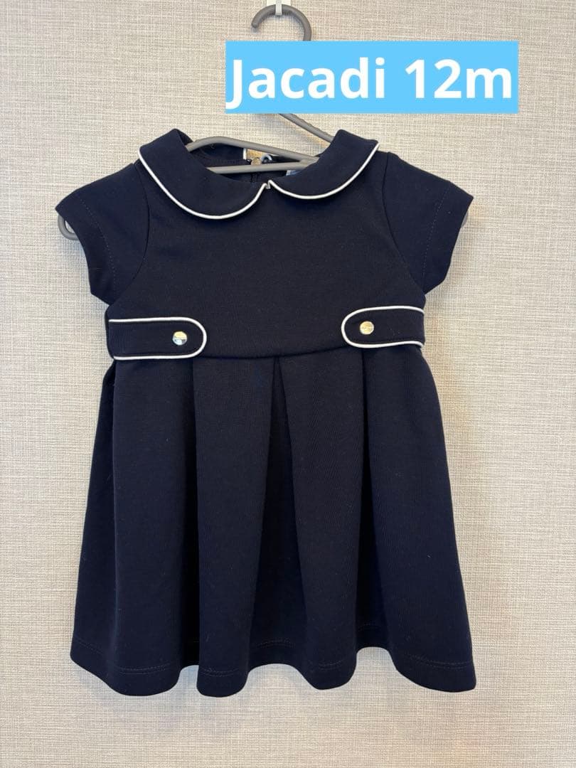 jacadi ネイビー ワンピース 12M - メルカリ