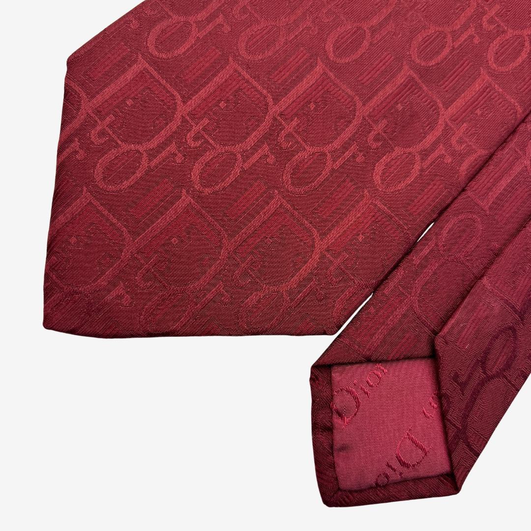 Christian Dior シルクネクタイ ロゴグラム レッド - メルカリ