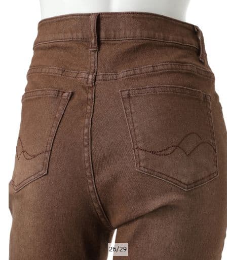 【まゆまゆ】【新品】　美脚セミフレアデニムパンツ 　リランドチュール