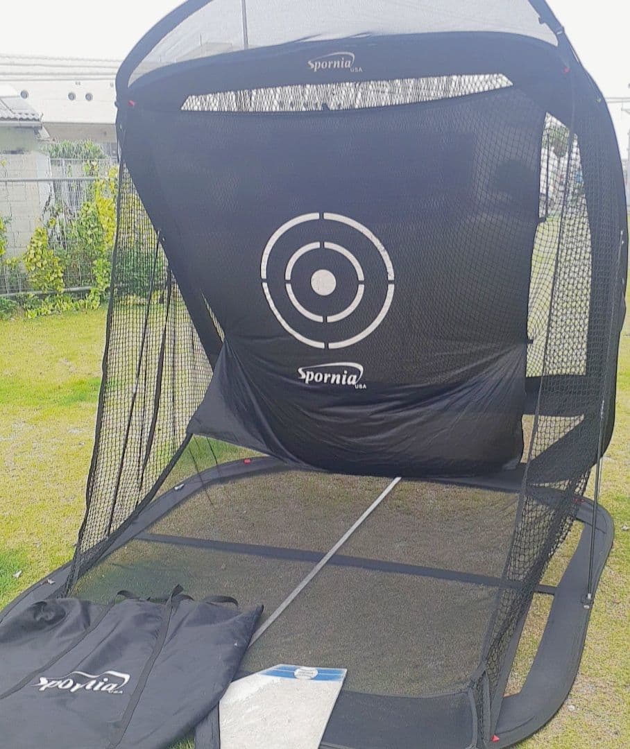 Spornia バッティングネット 黒 収納バッグ付き　野球　ゴルフ　スポーツ 訳あり】 スポーニア Spornia 野球ネット 練習 バッティングネット