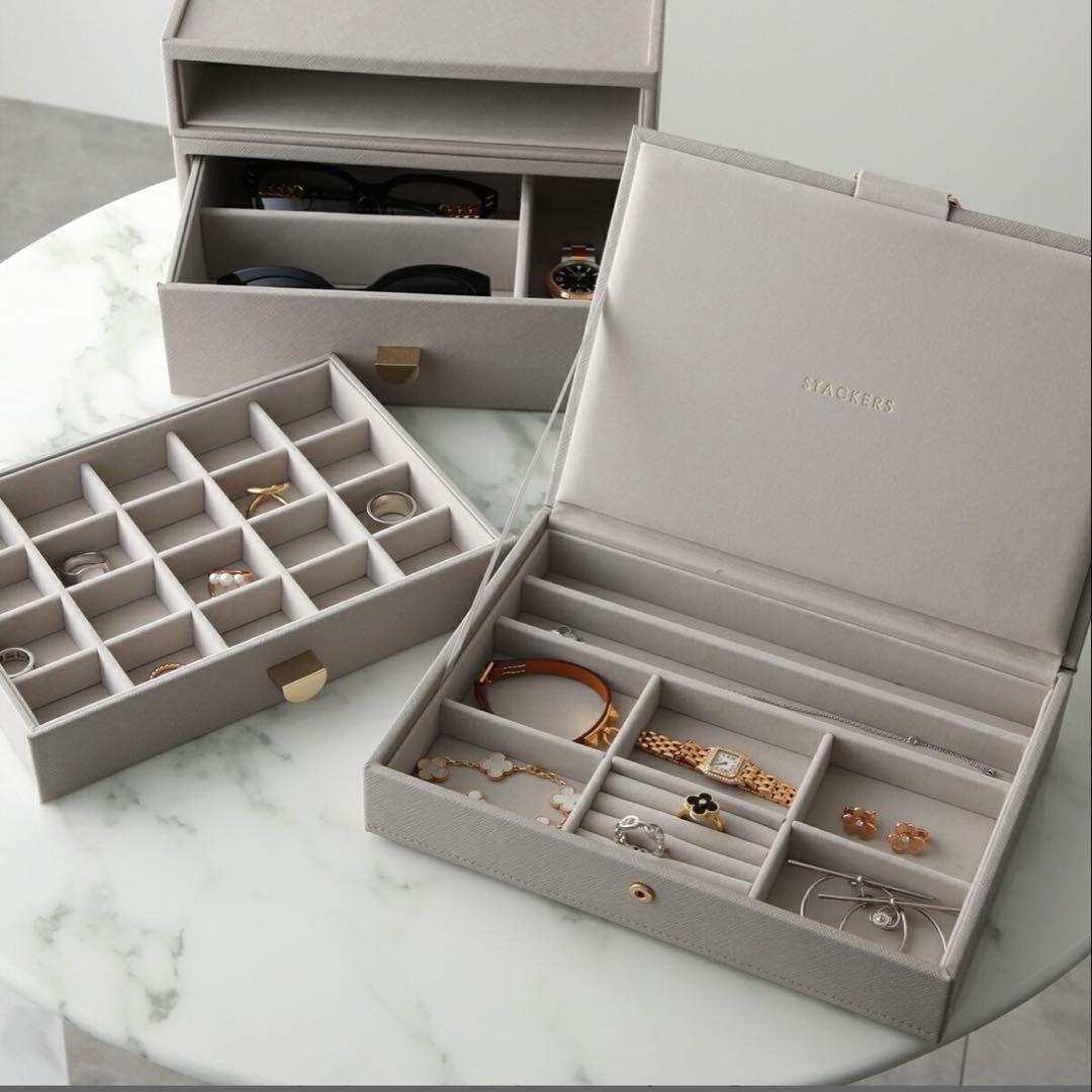 スタッカーズ ジュエリーボックス ドゥロワー 3sec 20sec 2点セット Classicドロワージュエリーケース 3 sec トープ – STACKERS LONDON