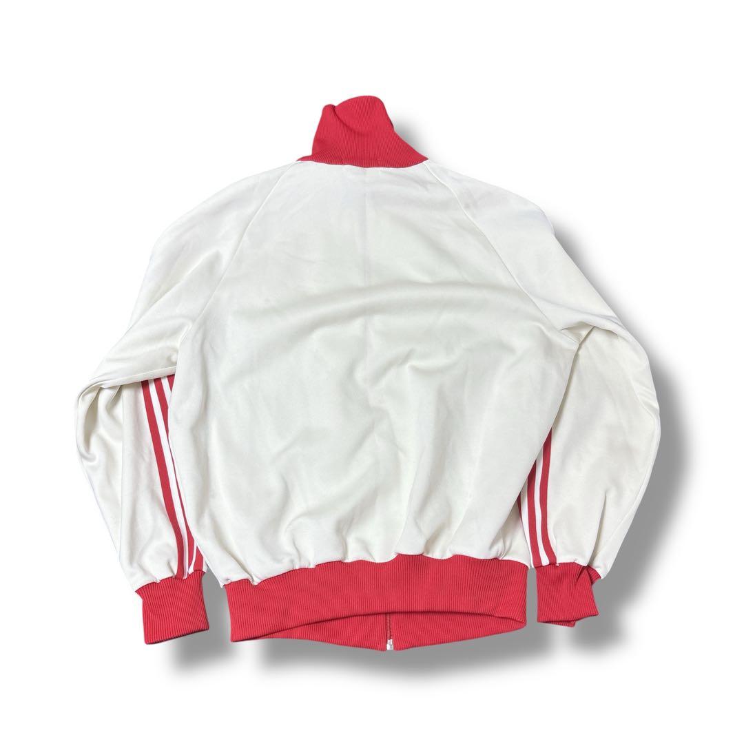 80s adidas トラックジャケット ジャージ デサント 赤 白 4号 - メルカリ