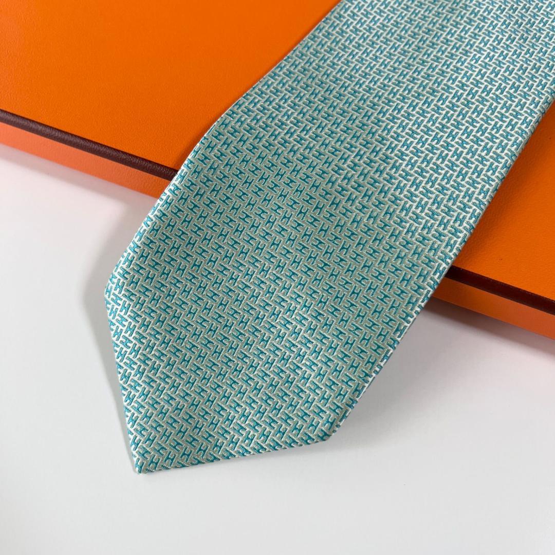 HERMES エルメス ネクタイ ミントグリーン H織りタイ ファソネH H柄