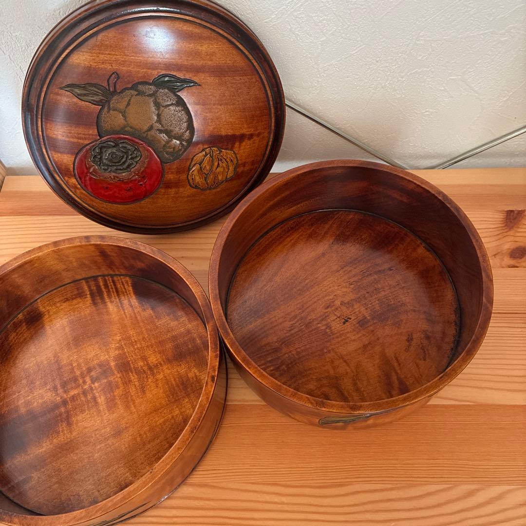 烏城彫 二段丸重 重箱 木の器 伝統工芸 - メルカリ