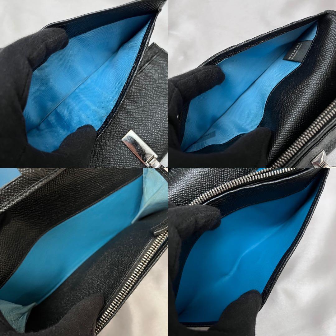 ◇美品◇ブルガリ ビーゼロワン フラップ型長財布 ブラックレザー