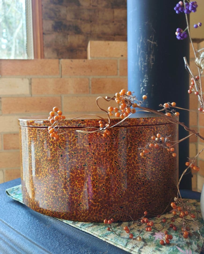 美術工芸 漆工芸 宝箱 木製 くり抜き 展示会で購入 大ぶり厚み 底に浅い