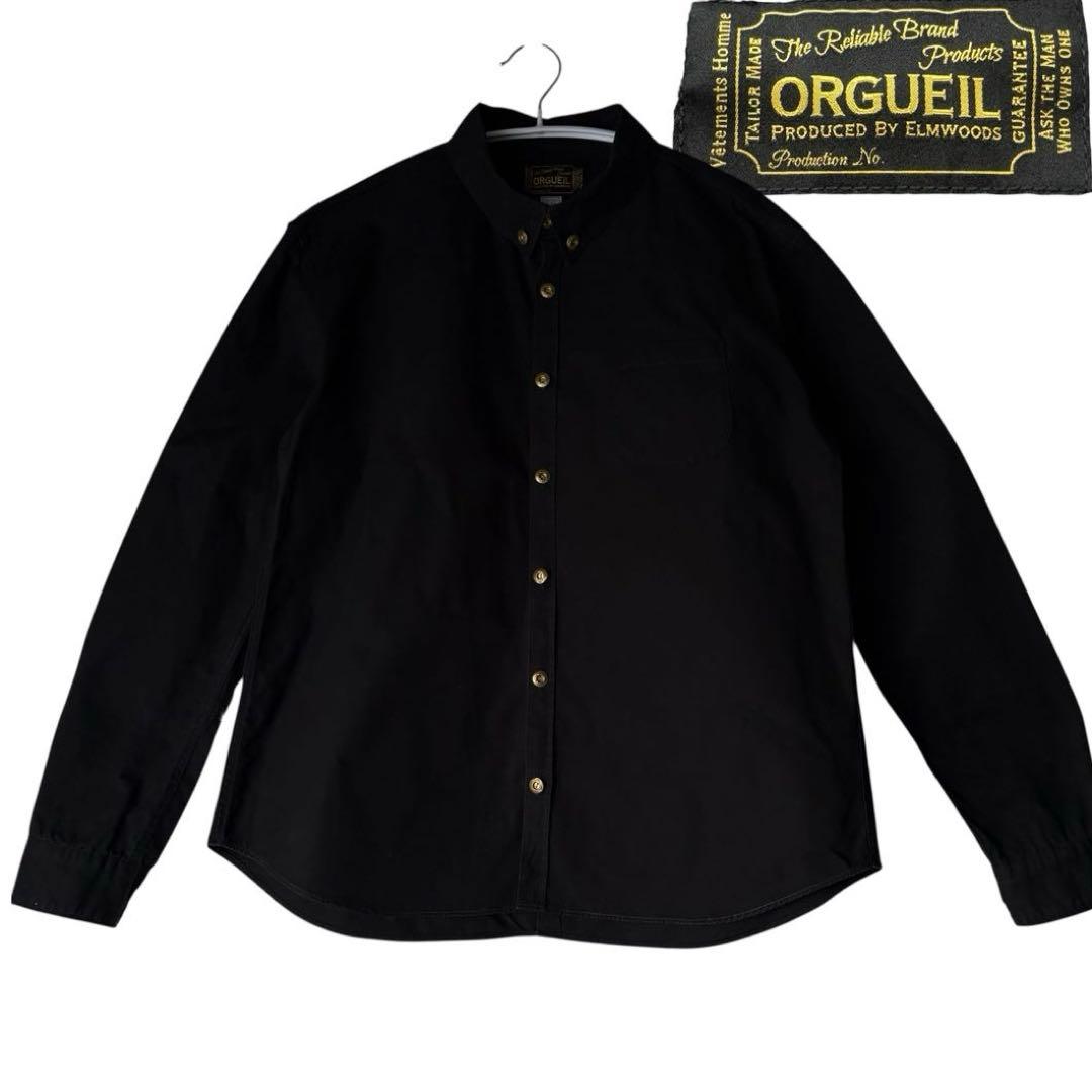 ORGUEIL日本製アメカジ黒ワークシャツ42XL相当ビッグサイズコットン