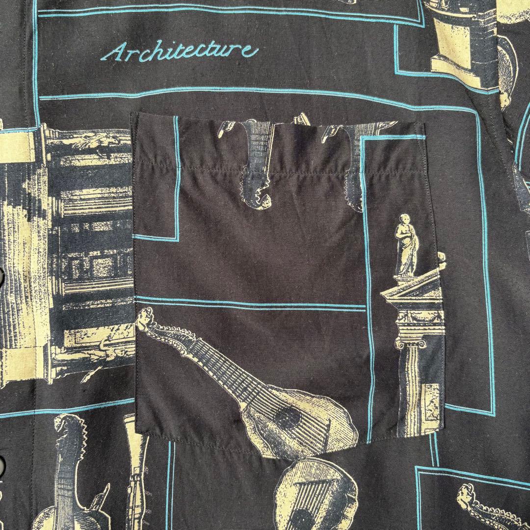 希少 Vintage Christian Dior 総柄 楽器 レトロ シャツ