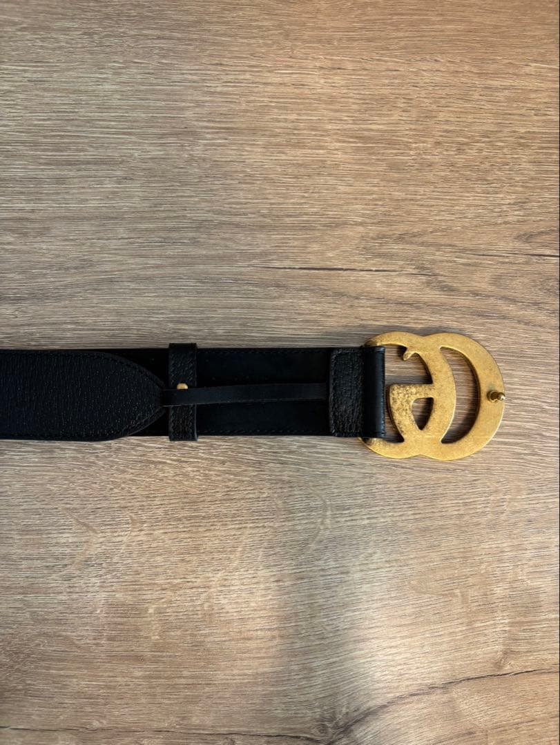 GUCCI ダブルGロゴ ベルト ブラック 85/34 - メルカリ