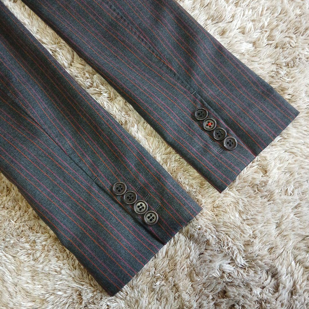 美品】 ポールスミス ブラック パンツスーツ ストライプ 裏地花柄 総裏