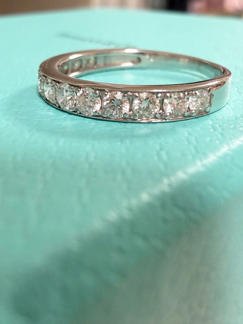 天然ダイヤモンドハーフエタニティリング モフモフにゃんこ様専用