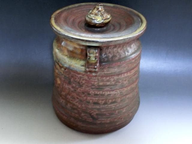 水指□古い高取焼 水さし 耳付き 箆目 お茶道具 古美術 時代物 骨董品