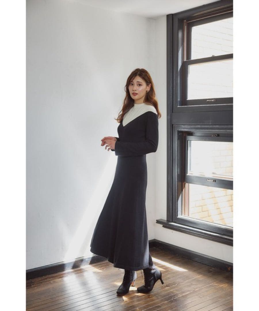 herlipto Two-Tone Cable Knit Dress - ワンピースアウトレット