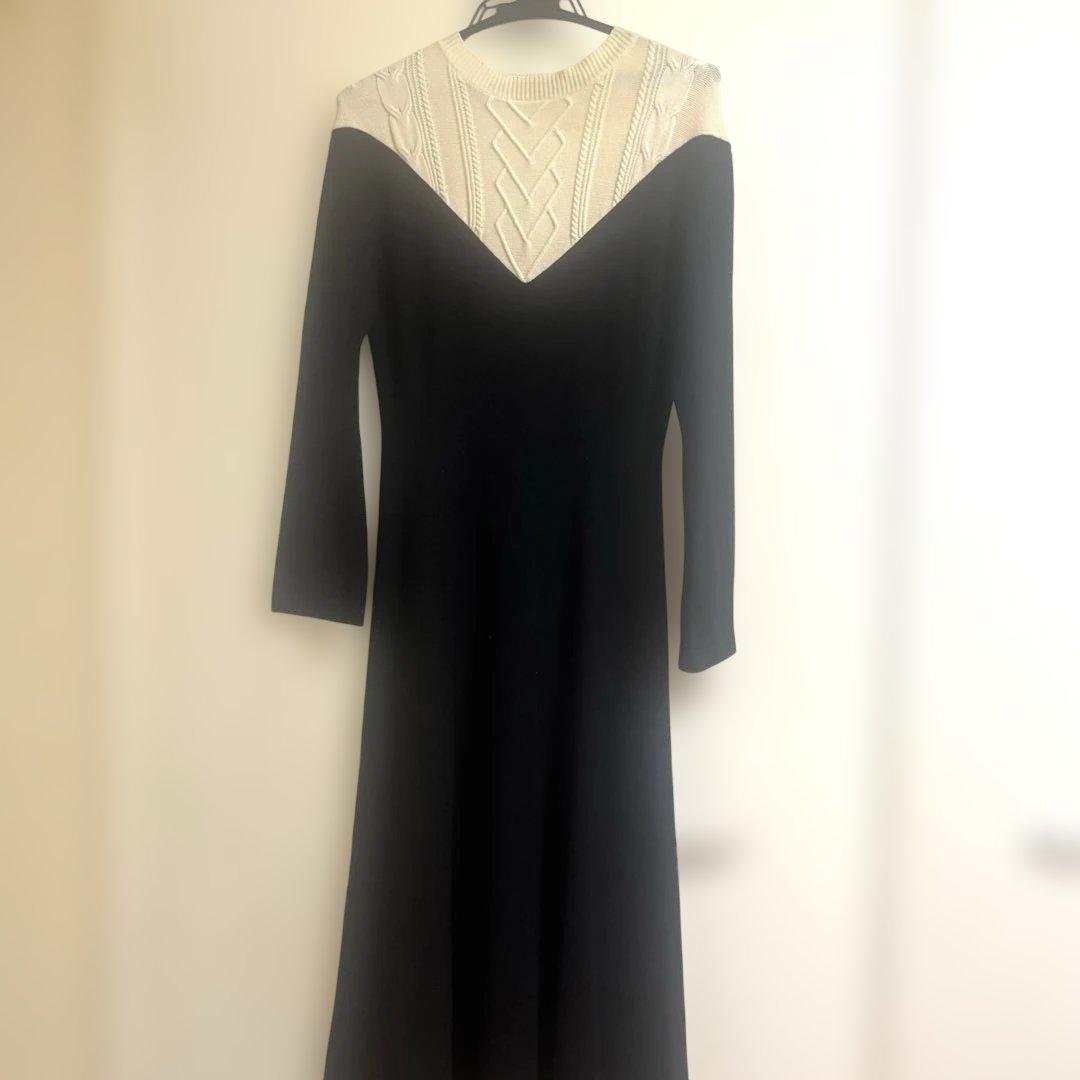 herlipto Two-Tone Cable Knit Dress