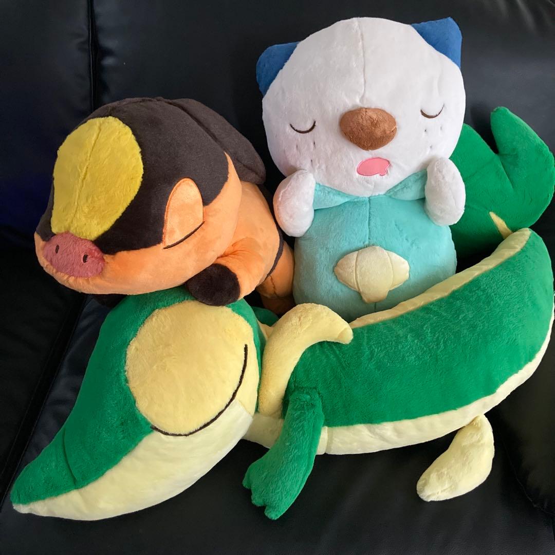 ポケモンセンター　2012初夢ぬいぐるみ　ツタージャ　ポカブ　ミジュマル　セット 抱き心地満点，「2012年初夢ぬいぐるみ ツタージャ・ポカブ