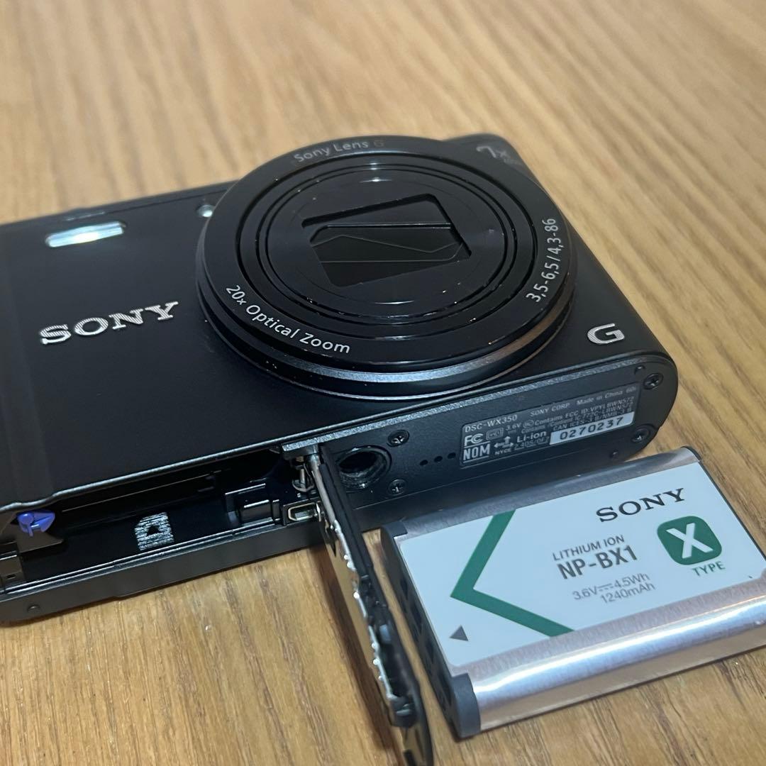 SONY デジタルカメラ サイバーショットDSC-WX350 ブラック ケース付