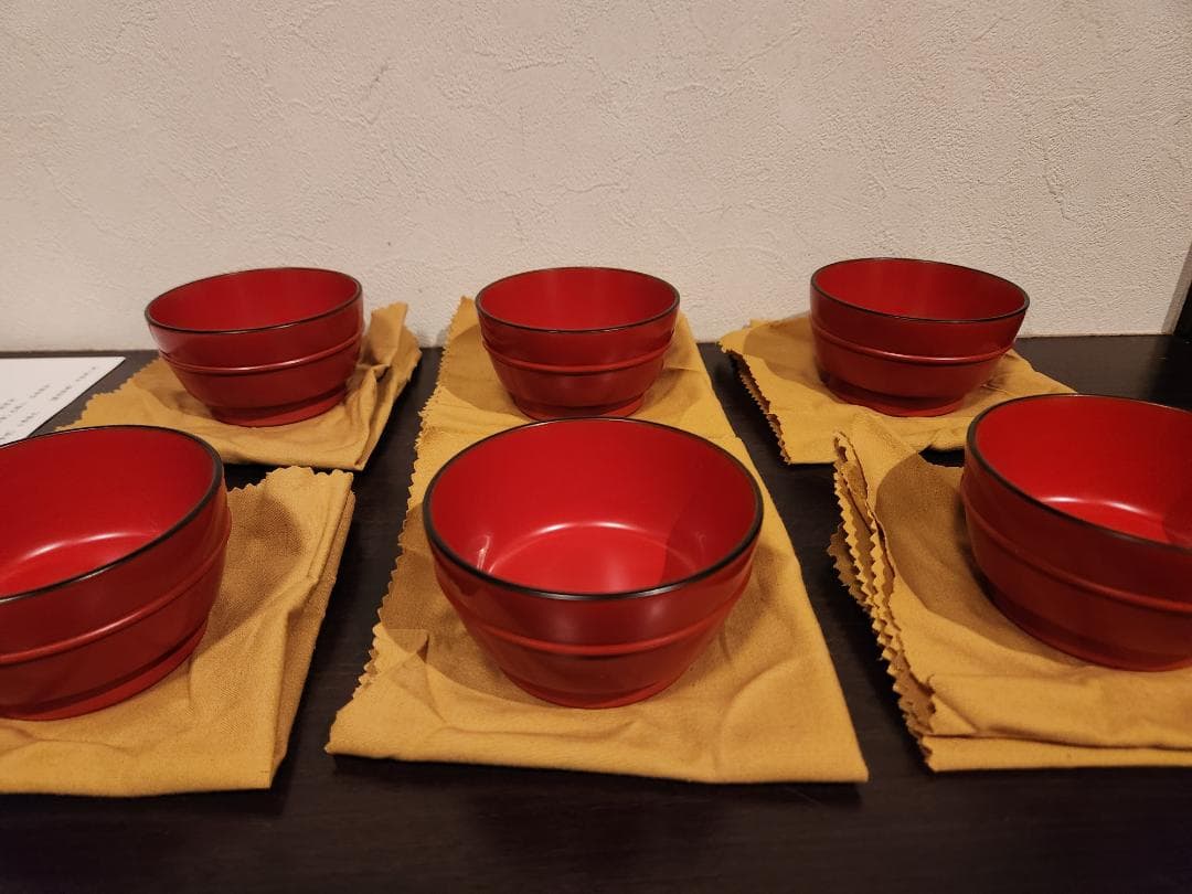 輪島塗善仁 洗朱塗 豆子六客 - メルカリ