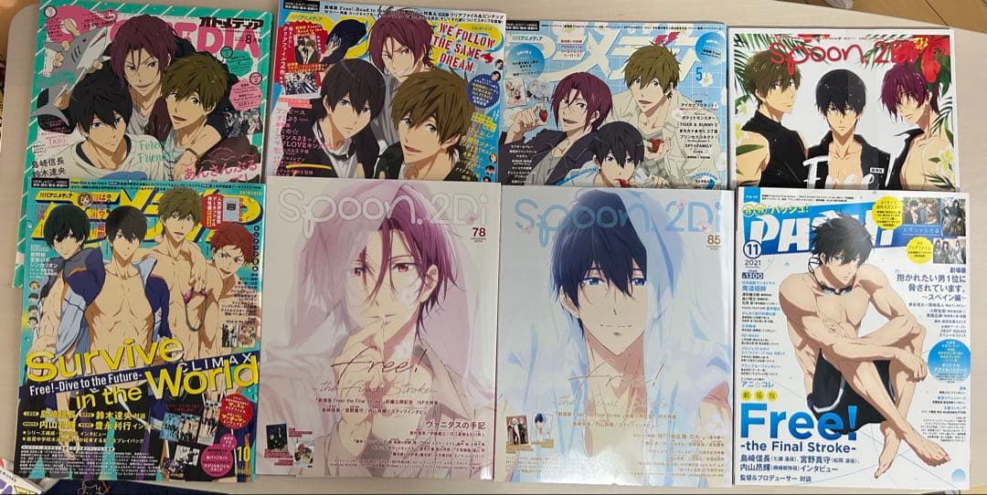 Free!雑誌8冊・クリアファイル75枚セット - メルカリ