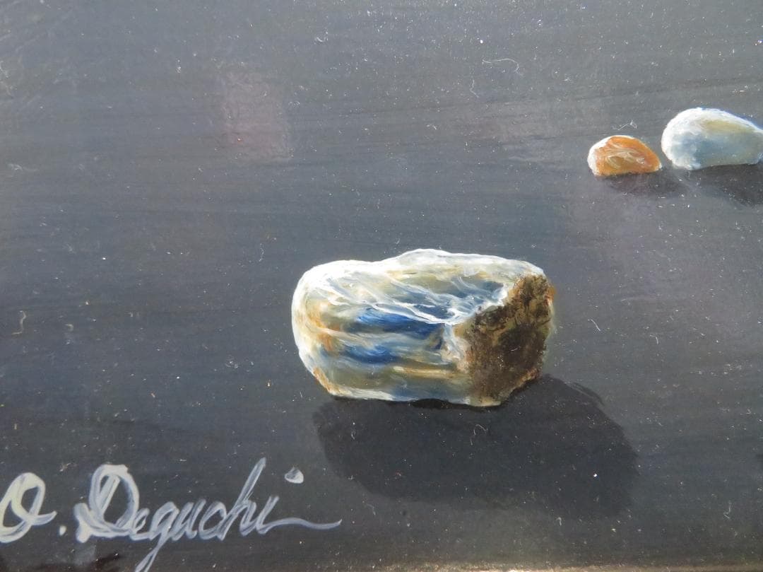 出口修　「夕ぐれと石」　油彩F6号　リアリズム　ローマ法皇絵画献納画家　１枚の繪