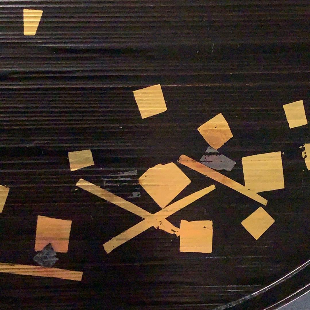 漆塗 丸盆2枚セット 象彦 運び盆 金銀彩 R0726