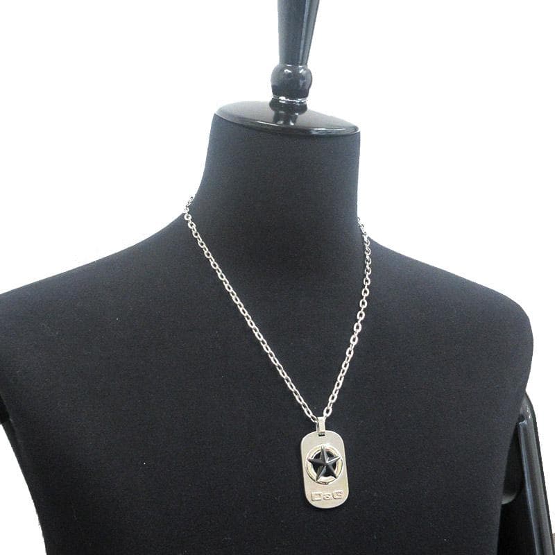 DOLCE&GABBANA D＆G ドッグタグ ブラックスター ネックレス 中古