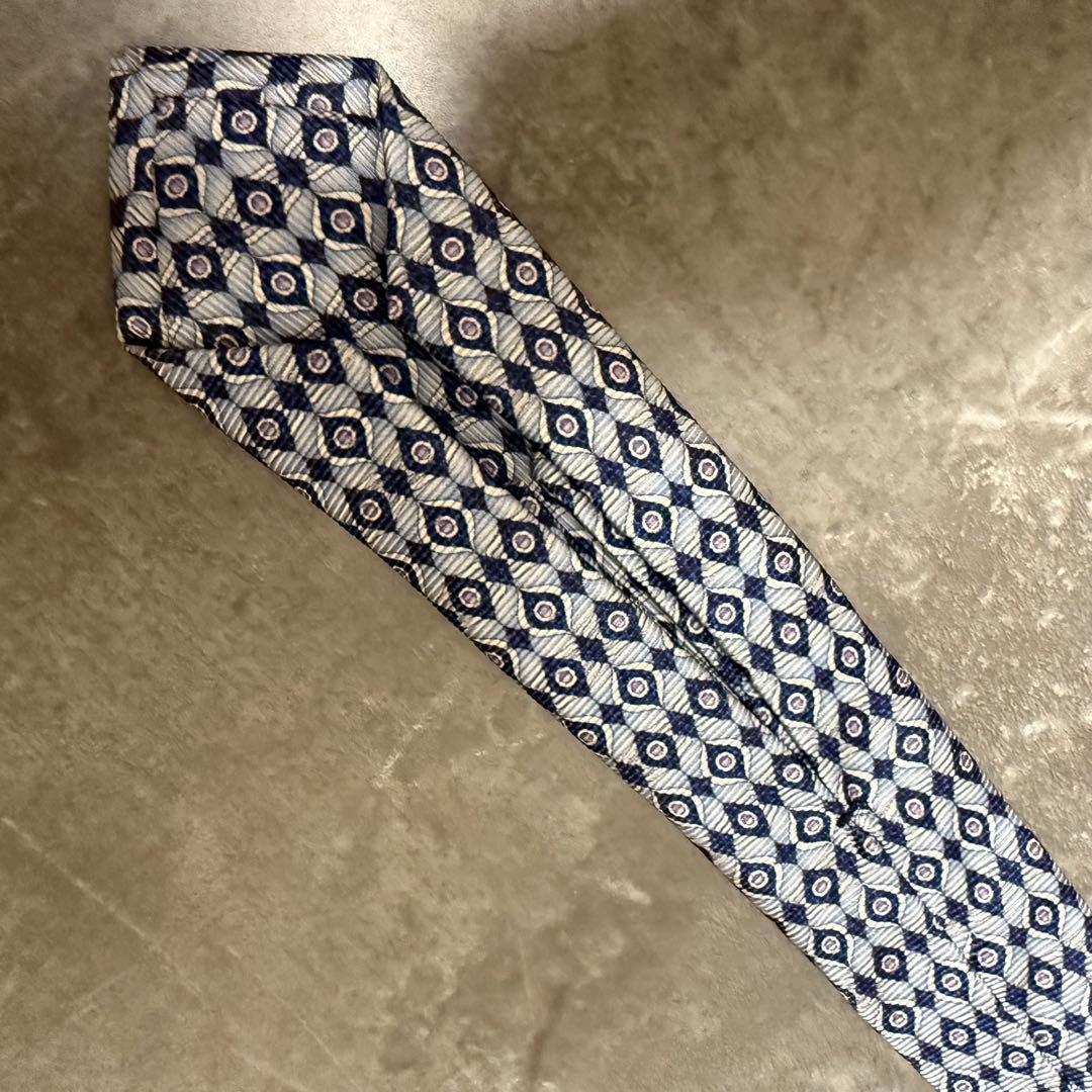 BVLGARI ブルガリ ネクタイ ライトブルー セッテピエゲ 結婚式 シルク