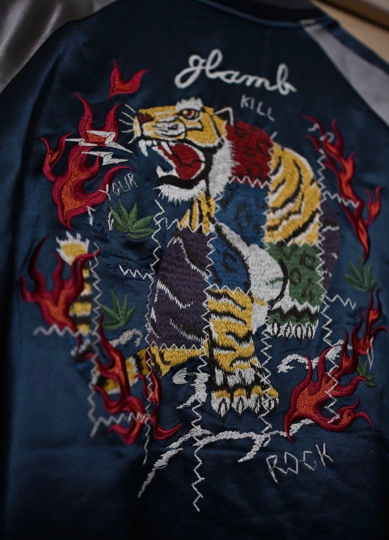 glamb 虎刺繍 スカジャン ネイビー