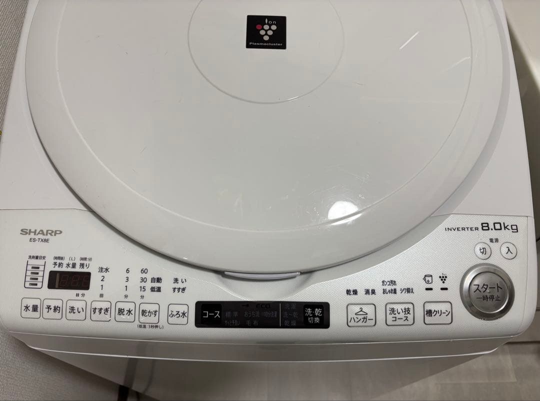 SHARP 縦型洗濯機 ES-TX8E-W 8.0kg 2021年製