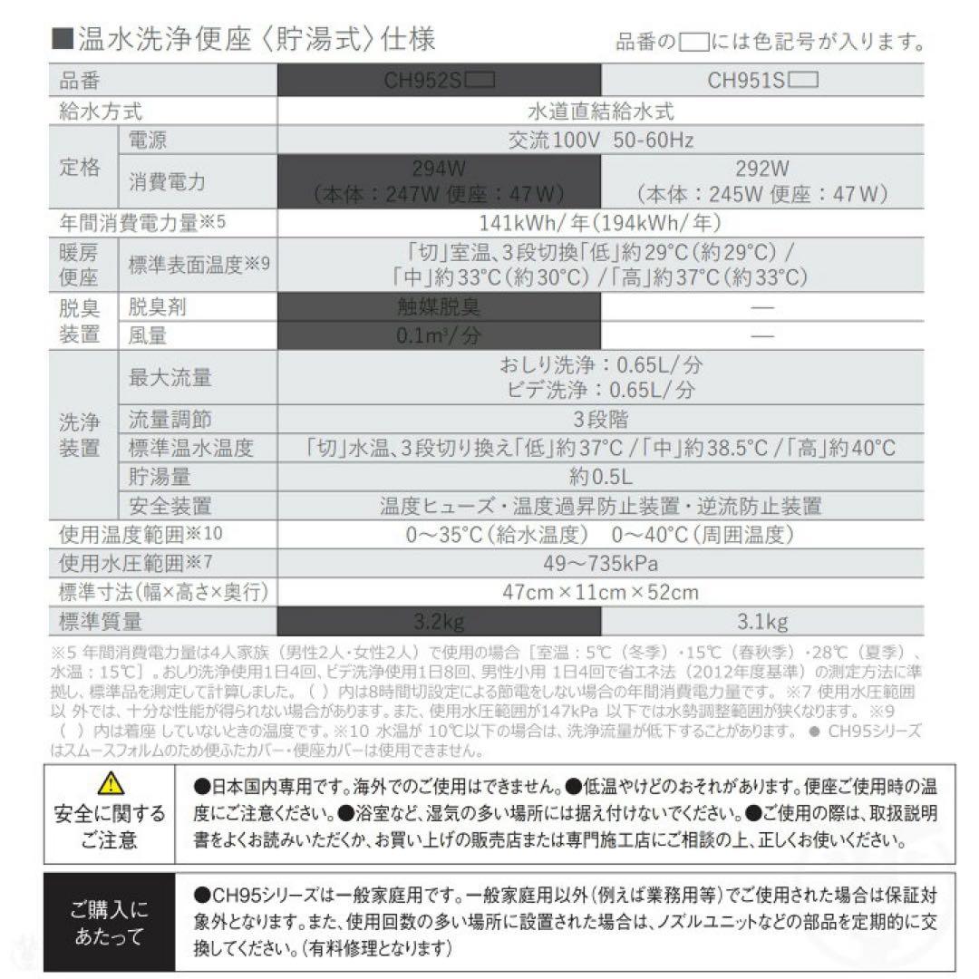 未開封品　パナソニック　温水洗浄便座　CH951S