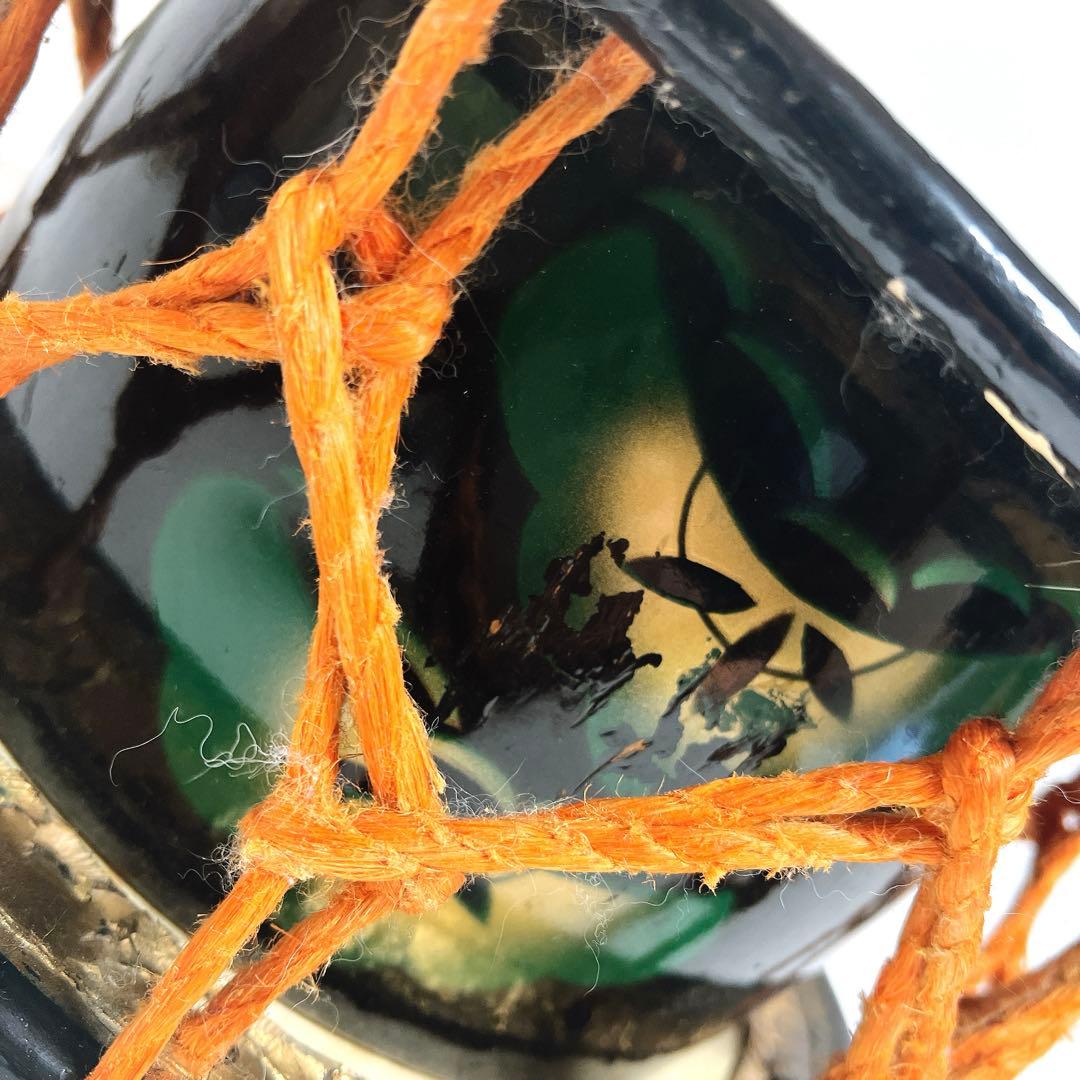 【蒔絵・金彩】締め太鼓　和太鼓 34.5cm×15cm 松絵柄