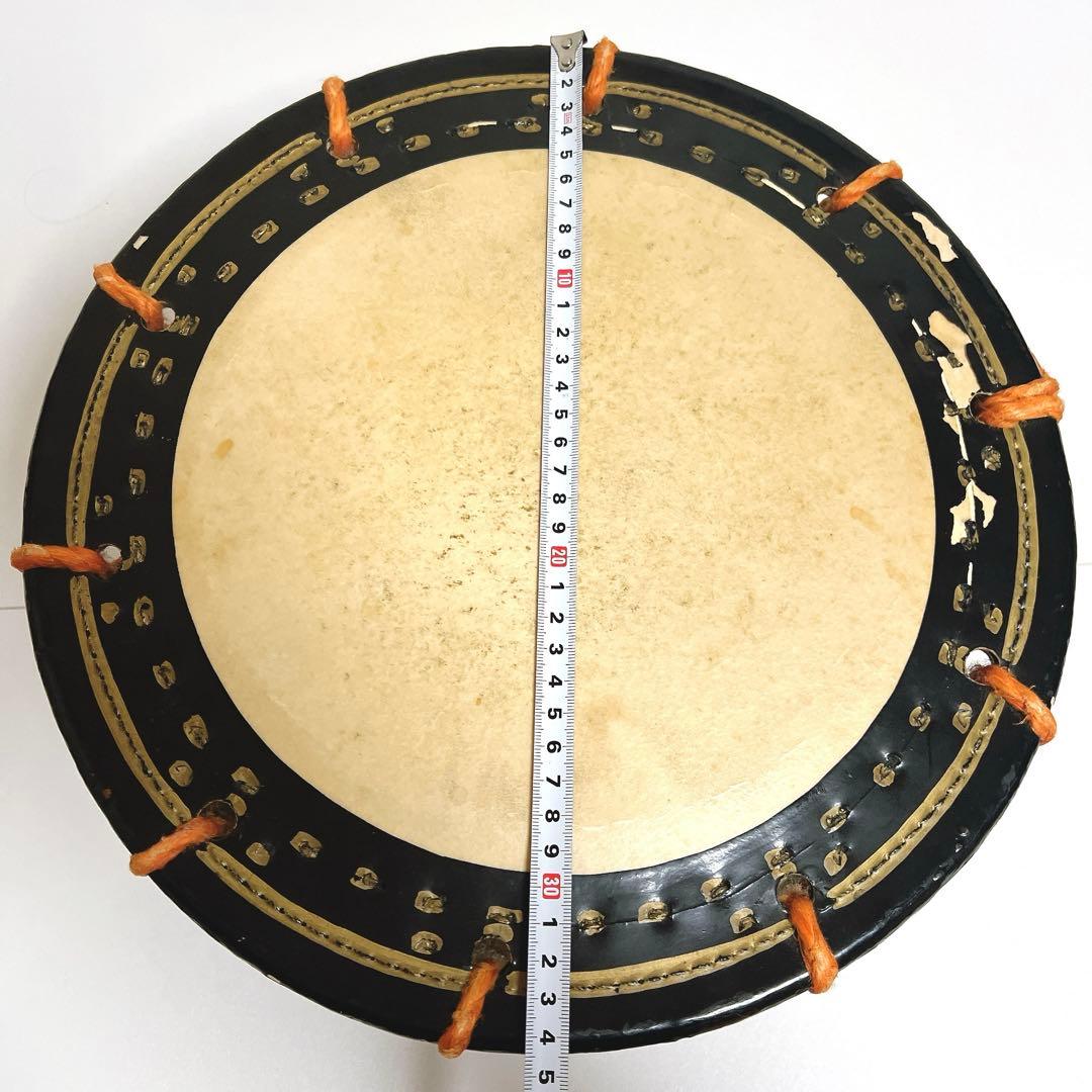 【蒔絵・金彩】締め太鼓　和太鼓 34.5cm×15cm 松絵柄