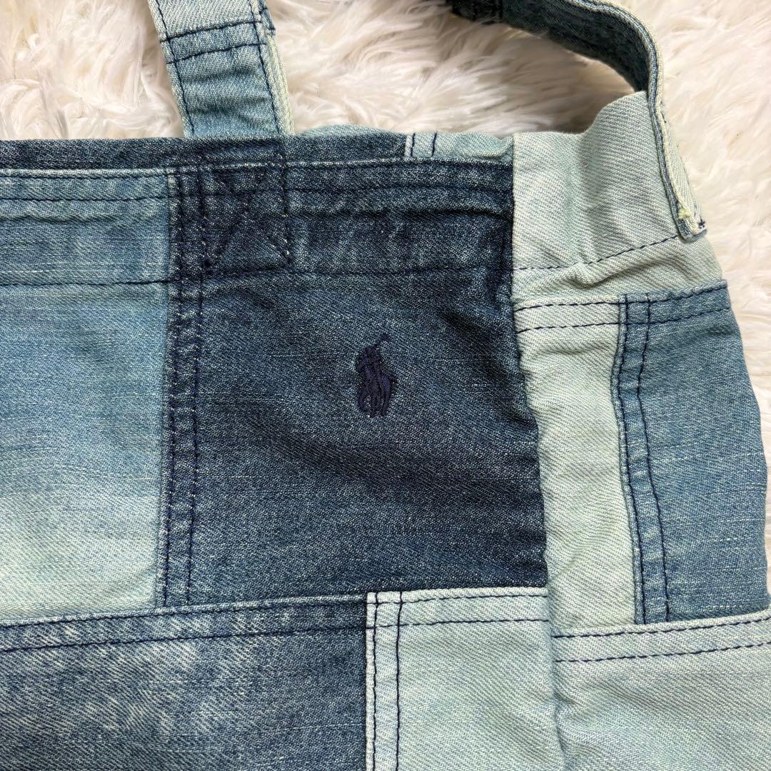 美品】ポロラルフローレン デニム パッチワーク トートバッグ - メルカリ