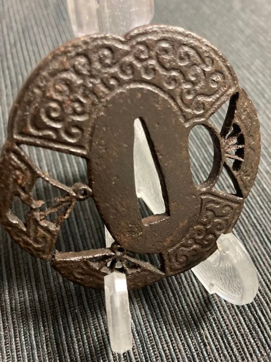 刀装具 透かし鍔 扇子透かし図 骨董 - メルカリ