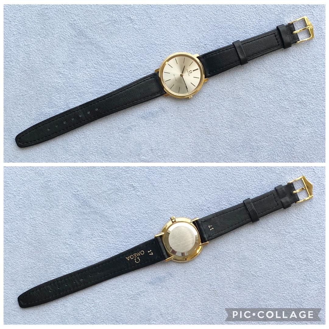 OH済 オメガ デビル 金張りケース サンレイダイヤル 2針ドレス 手巻き