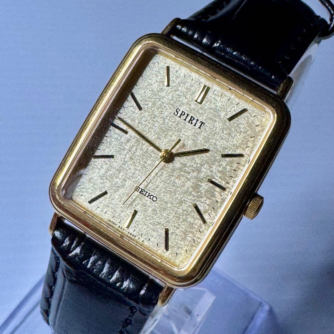 SEIKO 希少 スクエア ヴィンテージ 90's タンク 5E21-5B50 Seiko Spirit 5E21-5B50 Gold Bark 1996 – WatchEra