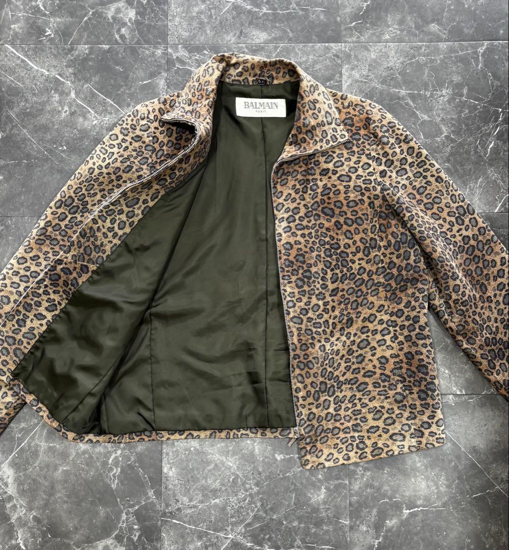 BALMAIN ヒョウ柄 ジップアップジャケット 短丈 - メルカリ