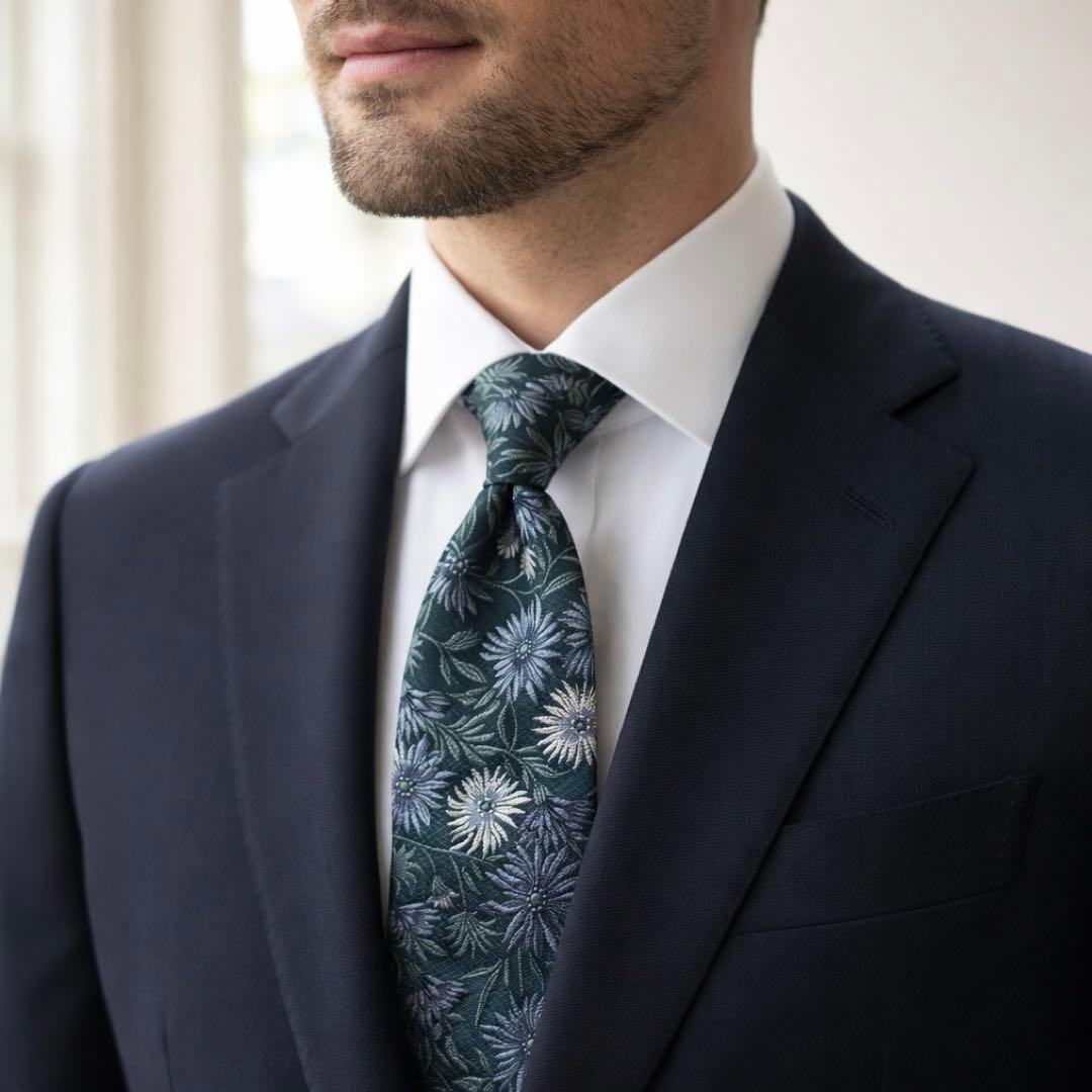 ポールスミス ネクタイ ボタニカル 現行 シルク 美品 ジャガード 花柄