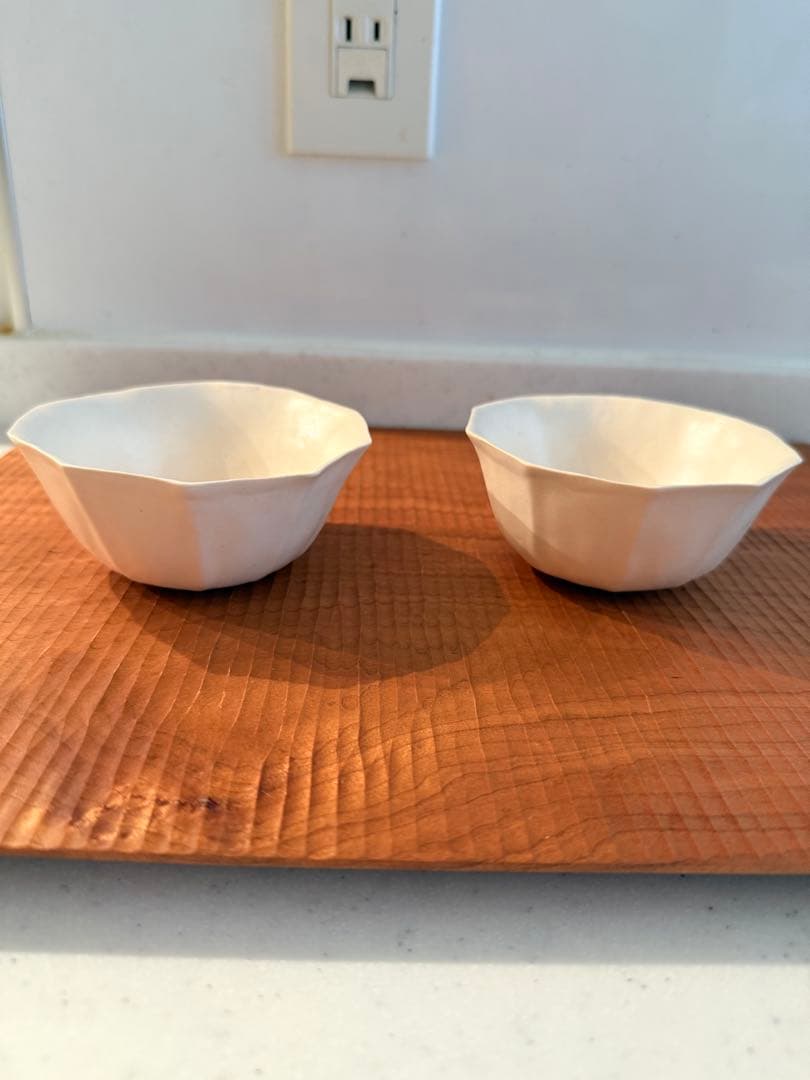 井山三希子 白 花 陶器 ボウル 小鉢 2個セット