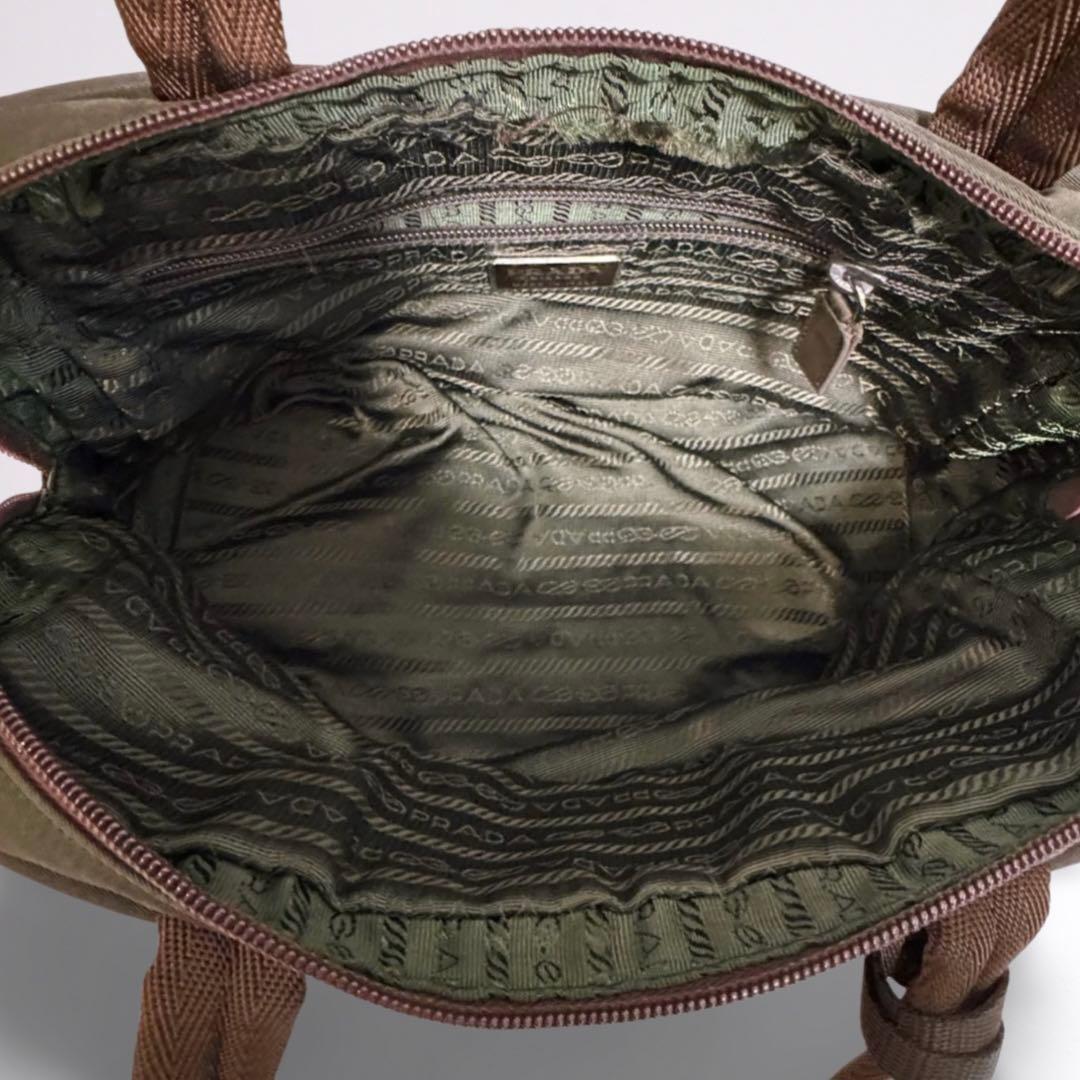 美品・正規品】プラダ PRADA ミニボストンバッグ ナイロン カーキ