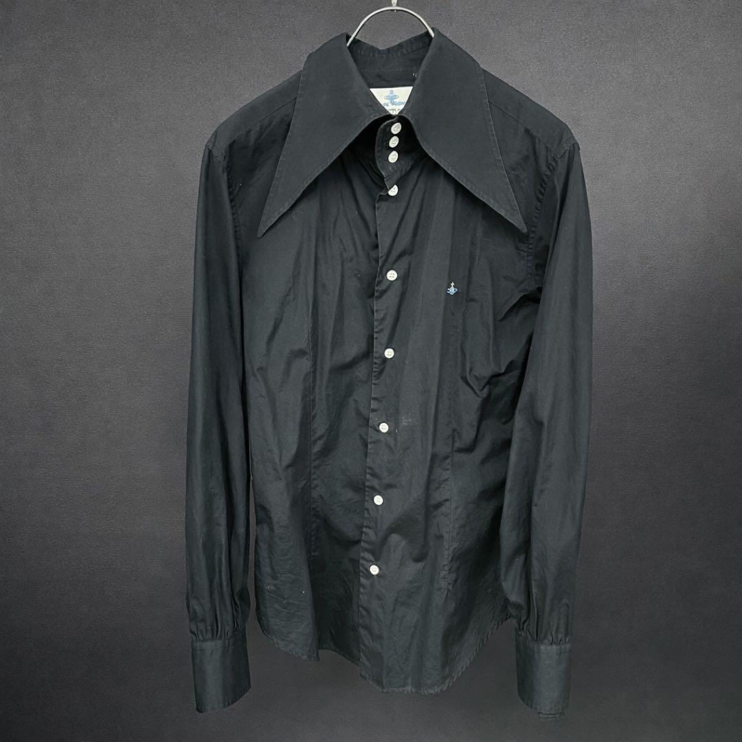 vivienne westwood man ロングカラーシャツ 46 黒 vivienne westwood man ロングカラーシャツ 46 黒 - メルカリ