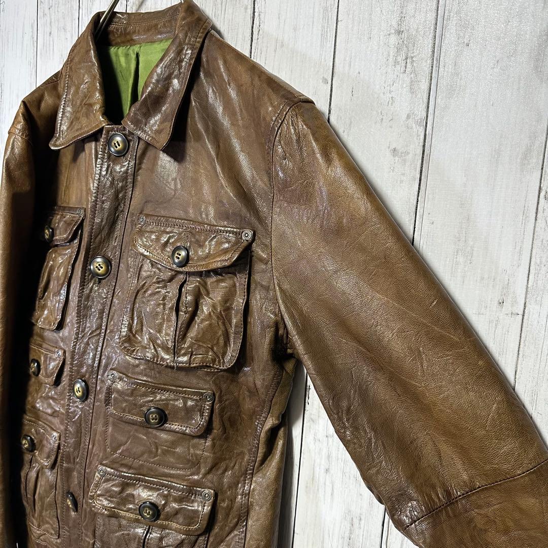 291295=HOMME】ゴートスキン☆レザージャケット☆ライダース☆本革 3