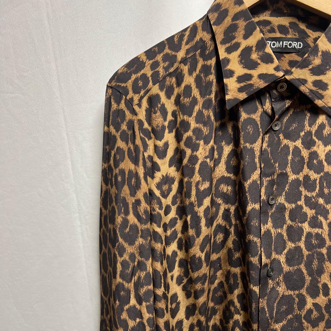 TOM FORD トムフォード レオパード柄 シルクシャツ 43 ファッション