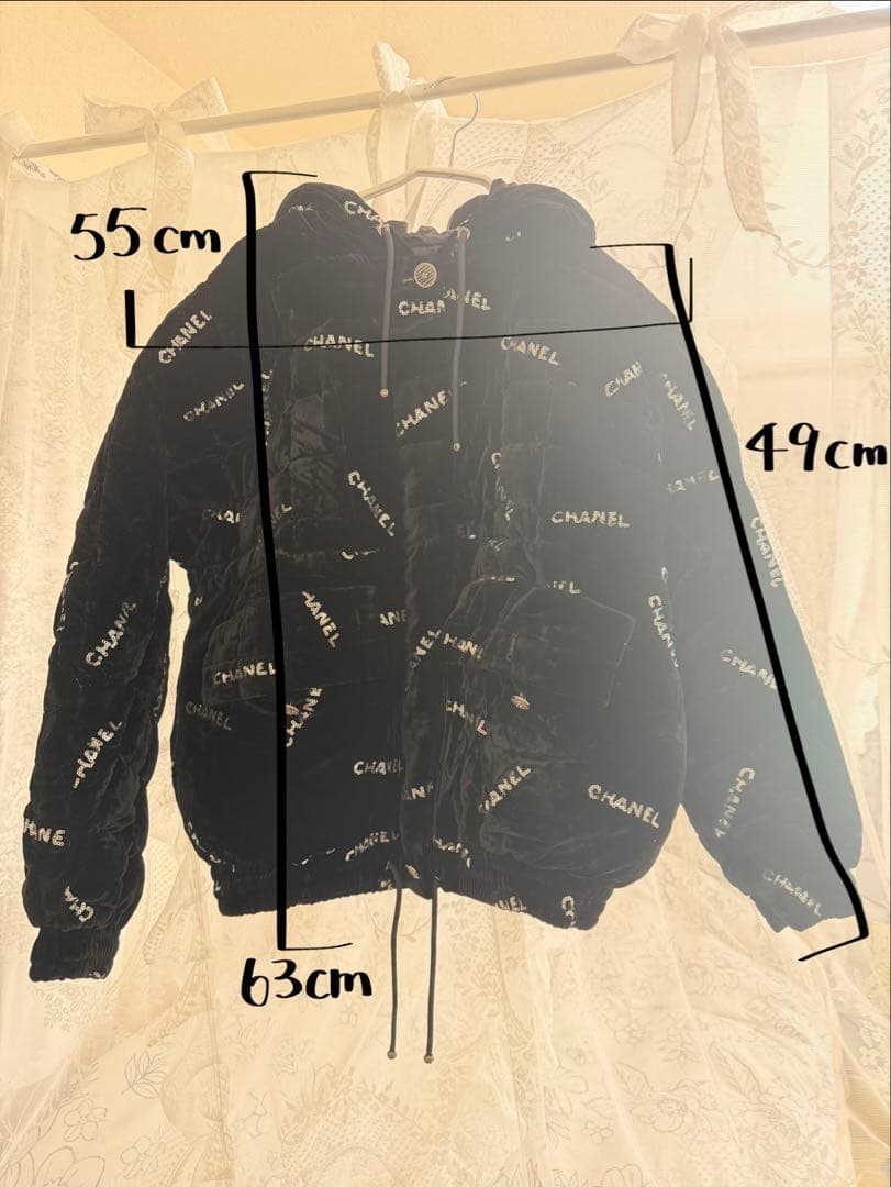 【CHANEL】ブラック ダウンジャケット フード付き シャネル ココネージュ ダウンジャケット 秋冬 厚手 暖かい ブラック